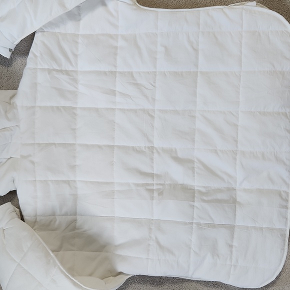 Women's Pullover Puffer Jacket Quilted Dolman Sleeve Button Hood white … - Picture 2 of 9